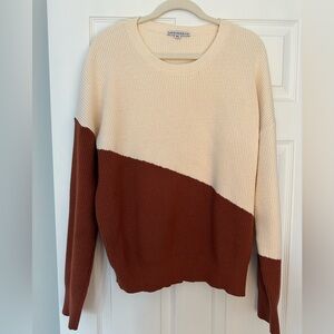 Fun Boutique store Colorblock Sweater - Cream and Brown